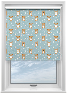Teddy Trails, Baby Blue - Roller Blind